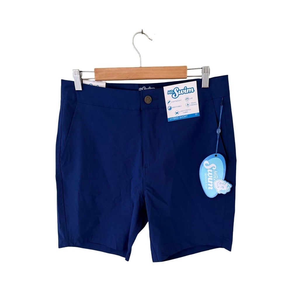 Mr. Swim Blue Hybrid Board Short NWT Size 32
